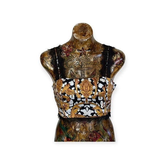 Asos crop top new nwt black lace sz 6 small - Picture 2 of 9